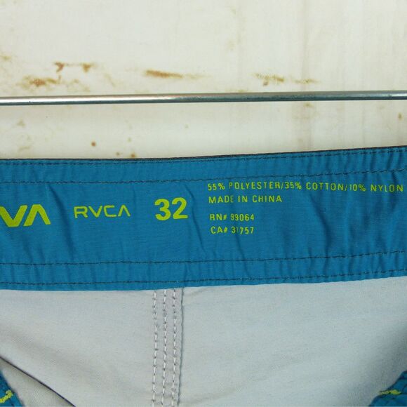 RVCA Board Shorts Mens 32 Vintage Brushed 9” Stripe Floral Ombre Swim Surf - Picture 9 of 14